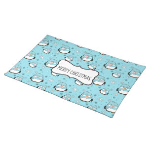Winter Penguins Cloth Placemats 20" x 14"