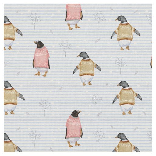 Winter Penguins Fabric