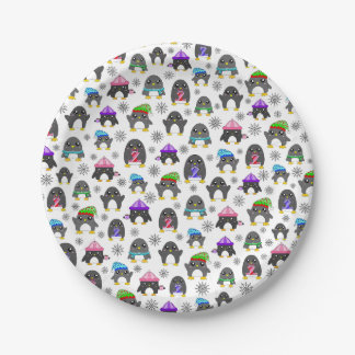 Winter Penguins Paper Plates