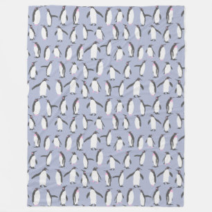 Winter Penguins seamless pattern + your ideas Fleece Blanket