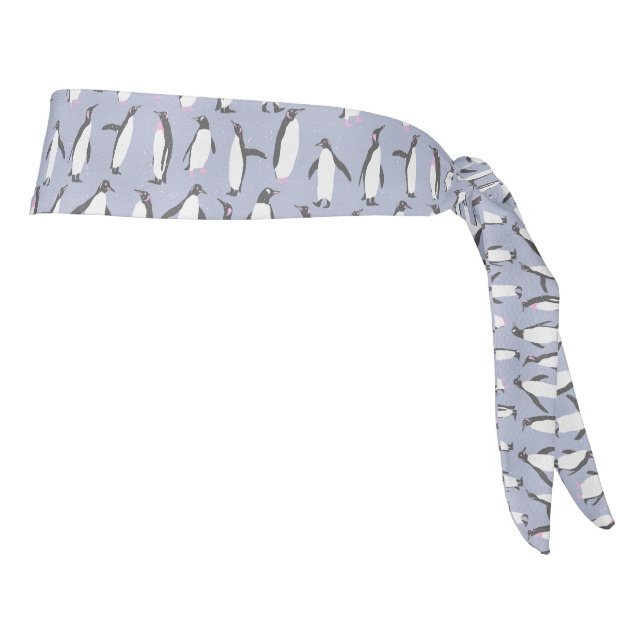 Winter Penguins seamless pattern + your ideas Tie Headband (Rotate 90)