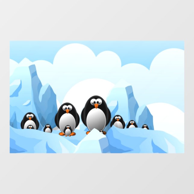 Winter Penguins Window Cling (Sheet)