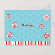 Winter Peppermint Flat Thank You Note Cards