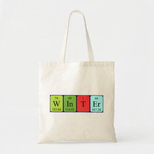 Winter periodic table name tote bag