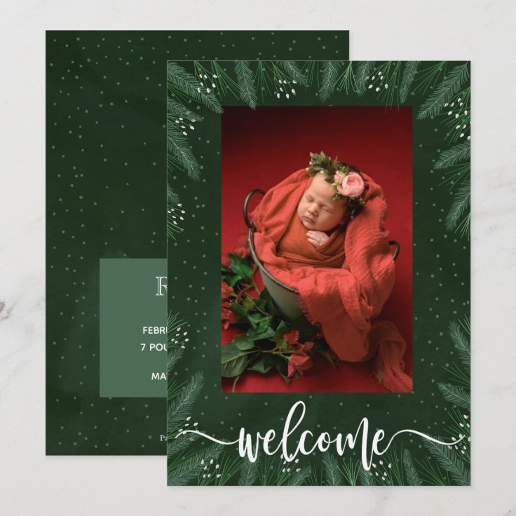 Winter Photo Baby Birth Announcements Zazzle