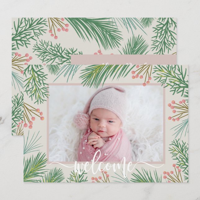 Winter Photo Birth Announcements (Front/Back)