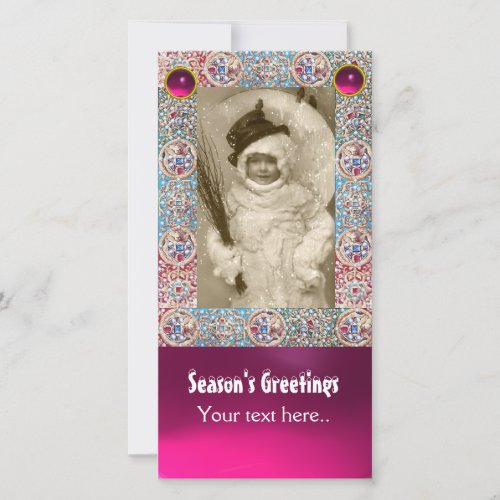 WINTER PHOTO TEMPLATEANGELSPRECIOUS JEWELS GEMS HOLIDAY CARD