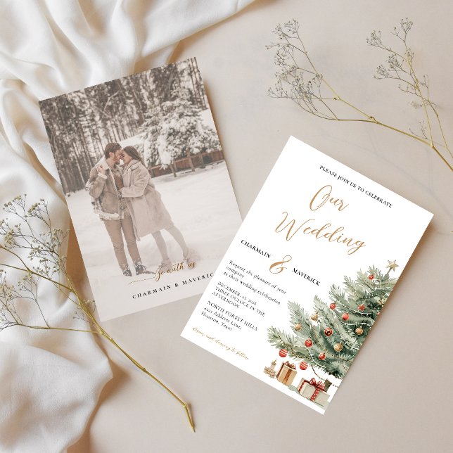 Winter Photo Wedding Holiday Invitation (Creator Uploaded)