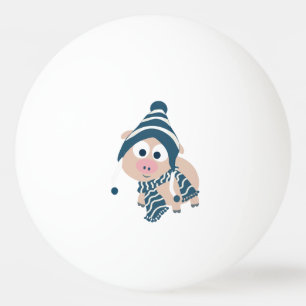 Winter Pig Ping-Pong Ball
