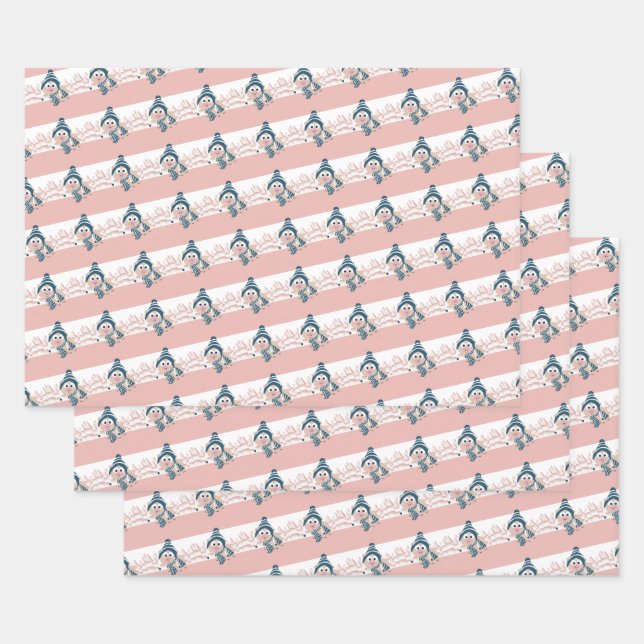 Winter Pig Wrapping Paper Sheets (Set)