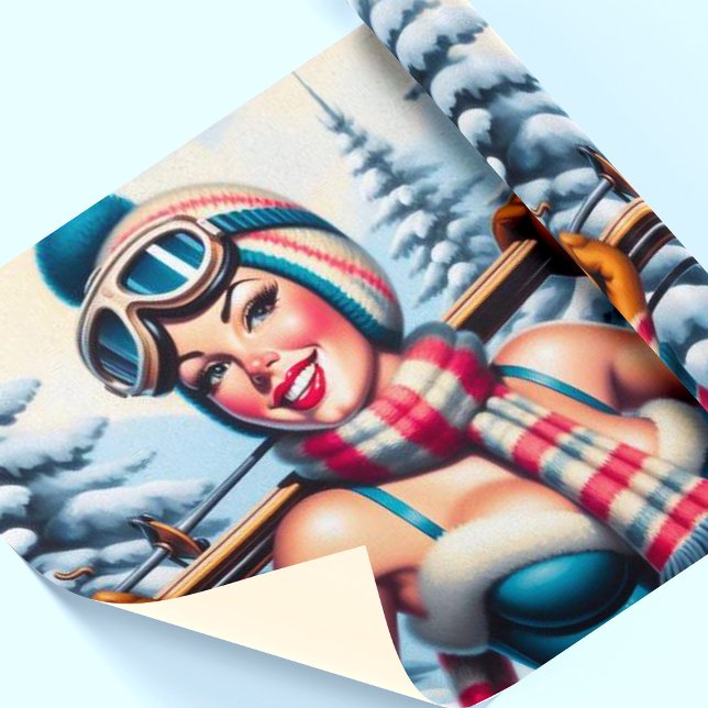 Winter Pin-up Girl Wrapping Paper (Creator Uploaded)