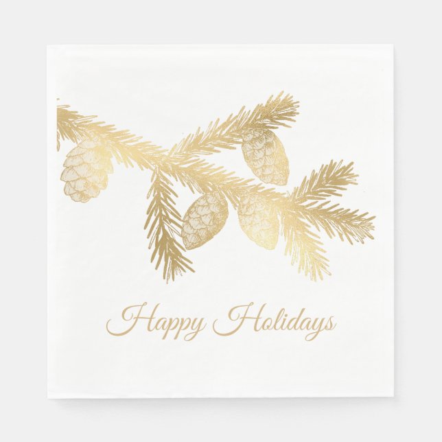 Winter Pine Christmas Napkins (Front)