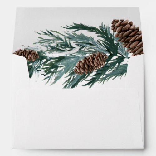 Winter Pine Cone  Leaves Envelope