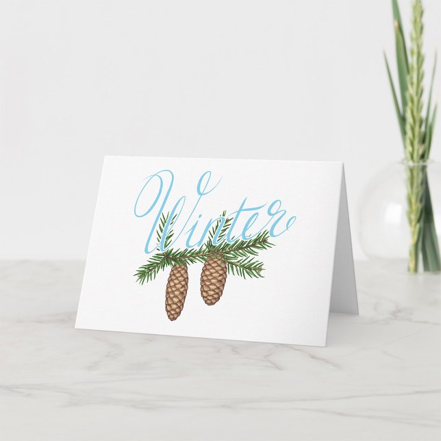 Winter Pine Cones Card (Creator Uploaded)