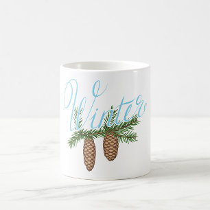Winter Pine Cones Coffee Mug