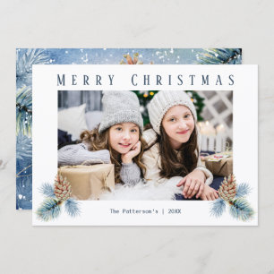 Winter Pine Cones Holiday Card