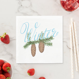 Winter Pine Cones Napkins