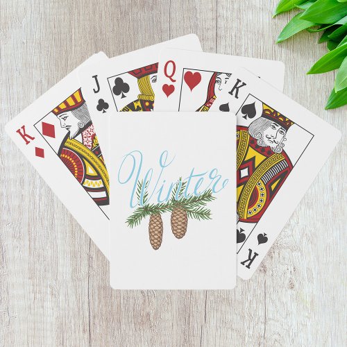 Winter Pine Cones Playing Cards
