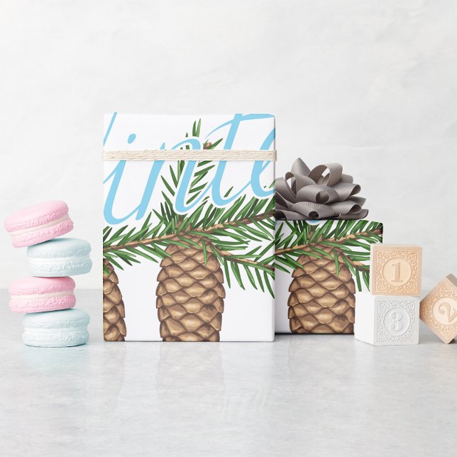Winter Pine Cones Wrapping Paper (Creator Uploaded)
