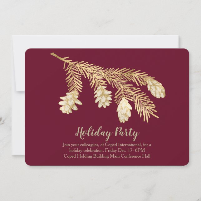Winter Pine Corporate Holiday Party Invitation (Front)