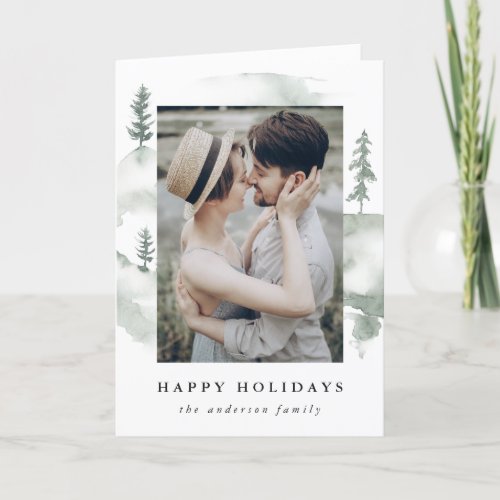 Winter Pine  Folded Holiday Card