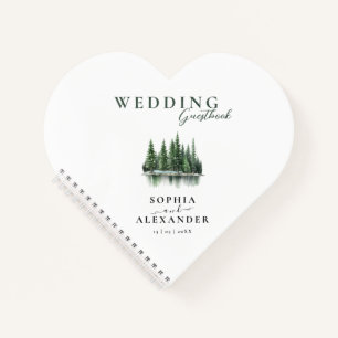 Winter Pine Forest Wedding Guestbook Notebook