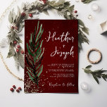 Winter Pine & Gold Christmas Festive Wedding Invitation<br><div class="desc">Discover the magic of the season with our Winter Pine & Gold Flecks Festive Christmas Wedding Invitations and Decor collection. Bring the enchantment of a winter wonderland to your special day with these elegant designs adorned with glistening gold flecks and the timeless beauty of pine. Set the stage for a...</div>