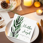 Winter Pine & Gold Christmas Festive Wedding Napkins<br><div class="desc">Discover the magic of the season with our Winter Pine & Gold Flecks Festive Christmas Wedding Invitations and Decor collection. Bring the enchantment of a winter wonderland to your special day with these elegant designs adorned with glistening gold flecks and the timeless beauty of pine. Set the stage for a...</div>