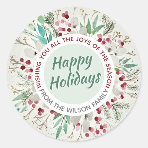 Winter Pine Happy Holidays Envelope Seal 20