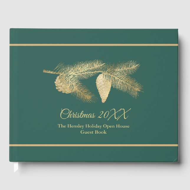 Winter Pine Holiday Guest Book (Front)