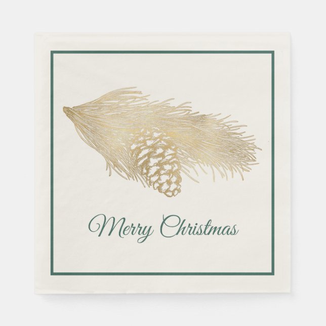 Winter Pine Holiday Napkins (Front)