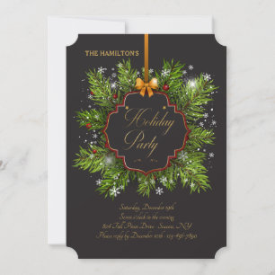 Winter Pine Holiday Party Invitation