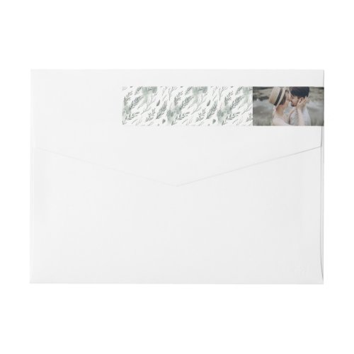 Winter Pine  Holiday Photo Wrap Around Label