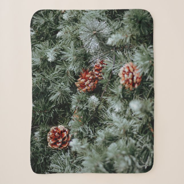 Winter Pine Sherpa Blanket (Front)