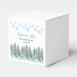 Winter Pine Snow in Love Snowflakes Bridal Shower Favor Boxes