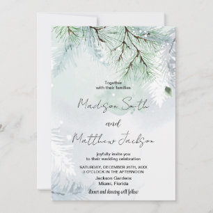Winter Pine Snow Wedding Invitations