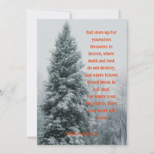 Winter Pine Treasures in Heaven Encouragement Invitation
