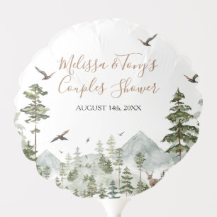 Winter Pine Tree Adventure Awaits Couple Shower Balloon