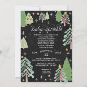 Winter Pine Tree Baby Sprinkle Invitation (Front)