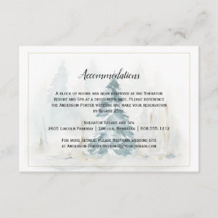 Winter Pine Tree Buffalo Plaid Wedding Enclosure Card