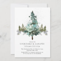 Winter Pine Tree Christmas Cocktail Invitation