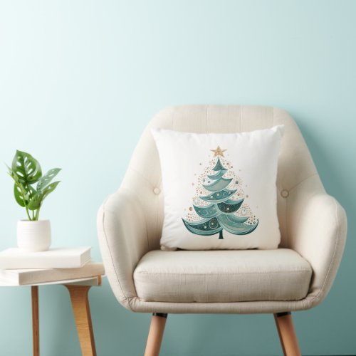 Winter Pine Tree Christmas Pillow