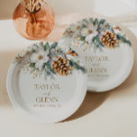 Winter Pine Tree Flower Floral Garden Wedding Paper Plates<br><div class="desc">These are Winter Pine Tree Flower Floral Garden Wedding Paper Plates!</div>