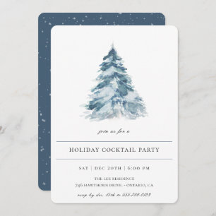 Winter Pine Tree Holiday Party Invitation
