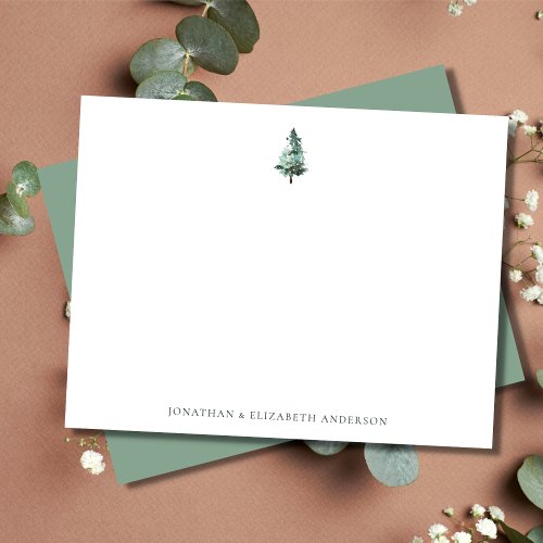 Winter Pine Tree Minimalist Note Card