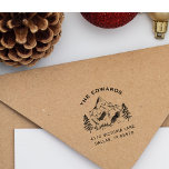 Winter Pine-Tree Mountain Family Return Address Se Self-inking Stamp<br><div class="desc">This beautiful winter pine-tree mountain family return address is ideal for anyone looking for custom mailing accessories. The design features a lovely mountain landscape with two bigger pine trees on both sides. On the top your family name in a semicircle shape, on the bottom your address. Make it yours by...</div>