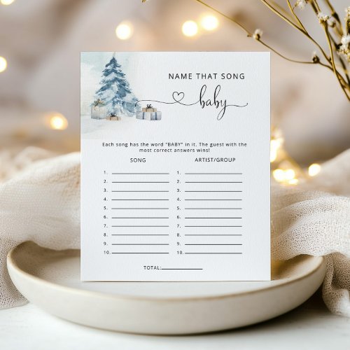 Winter pine tree Name that song baby shower game