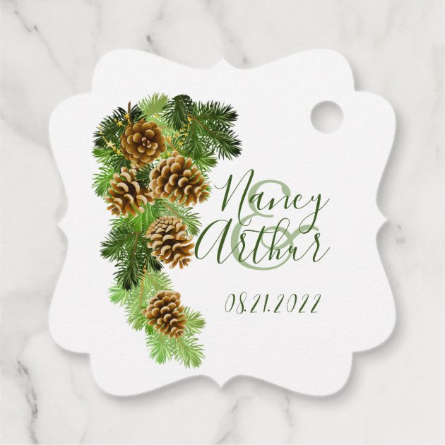 RUSTIC CHRISTMAS PINE CONE WEDDING FAVOR STICKERS THANK YOU LABELS SHOWER 