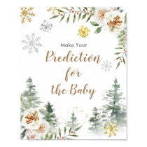 Winter Pine Trees Floral Predictions for baby Poster