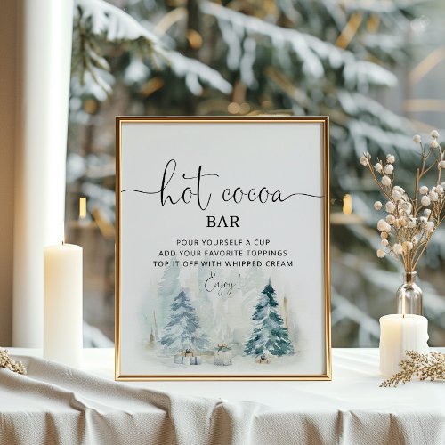 Winter pine trees How Cocoa Bar Poster